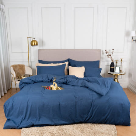 ชุดผ้าปูผ้านวม 3.5 ฟุต DARLING MATTRESS รุ่นสีพื้น สีมิดไนท์_8