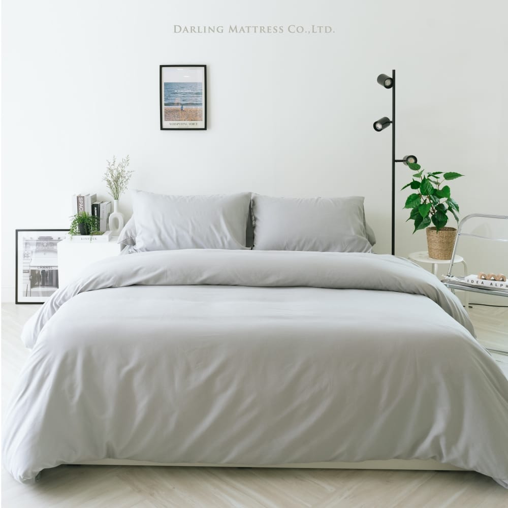 ชุดผ้าปูผ้านวม 6 ฟุต DARLING MATTRESS รุ่นสีพื้น สีเทาอ่อน_7