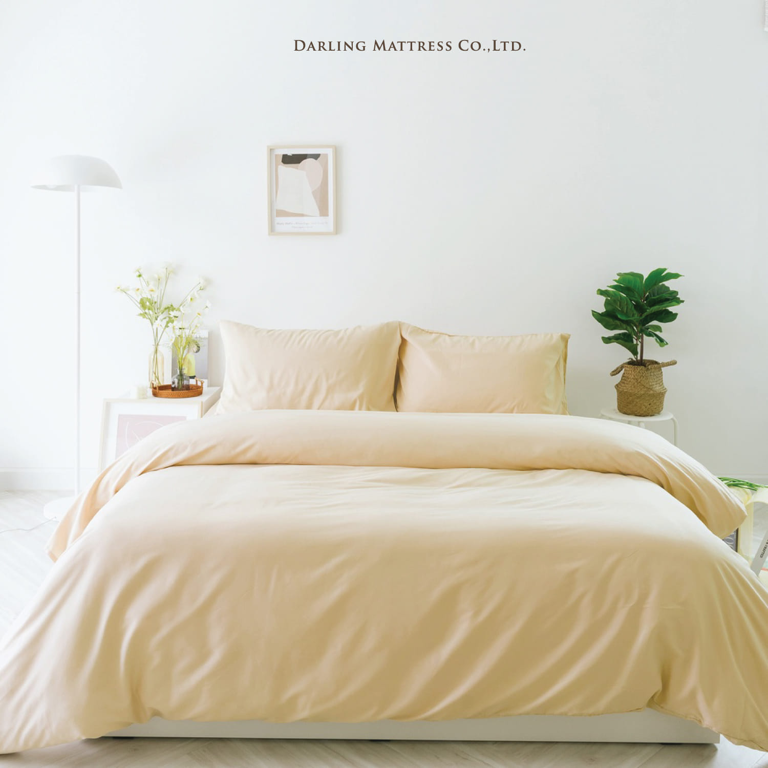 ชุดผ้าปูผ้านวม 5 ฟุต DARLING MATTRESS รุ่นสีพื้น สีแซนด์_8