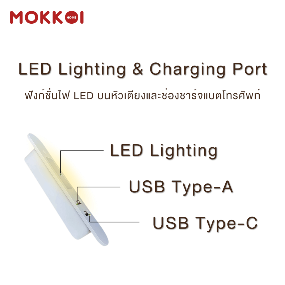 เตียงไม้ยางพารา 5 ฟุต MOKKOI HOME รุ่น SALMON-02 สีไม้ธรรมชาติ
