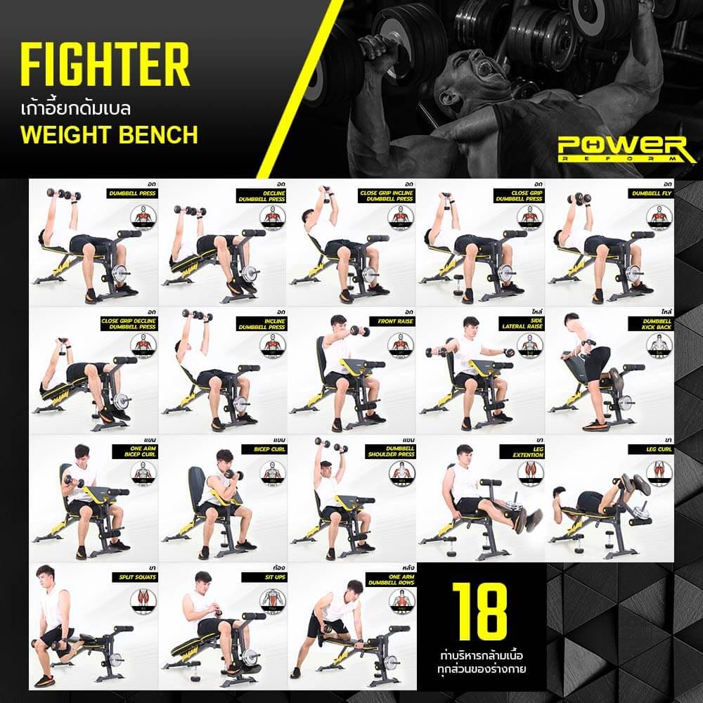 ม้านั่งยกน้ำหนัก POWER REFORM รุ่น FIGHTER