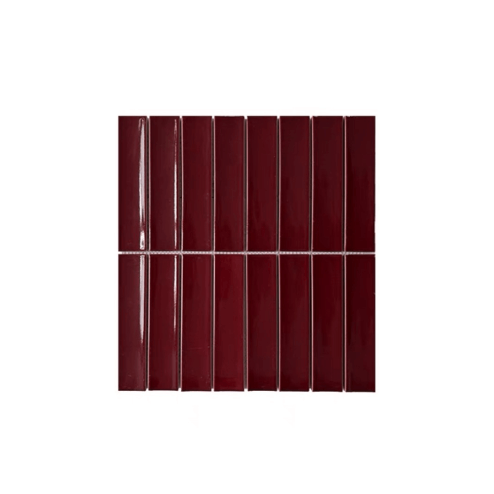 โมเสค TIMELESS TILES รุ่น TIPZY 27.5X29.6 ซม. RED WINE ผิวเงา กระเบื้องผนัง