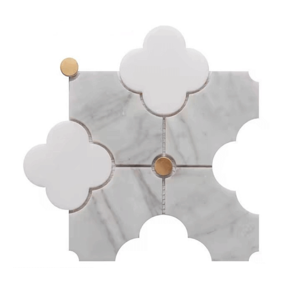 โมเสคหินอ่อน TIMELESS TILES รุ่น MAJESTIC FLORAL 20X20 ซม. สีเทา_0