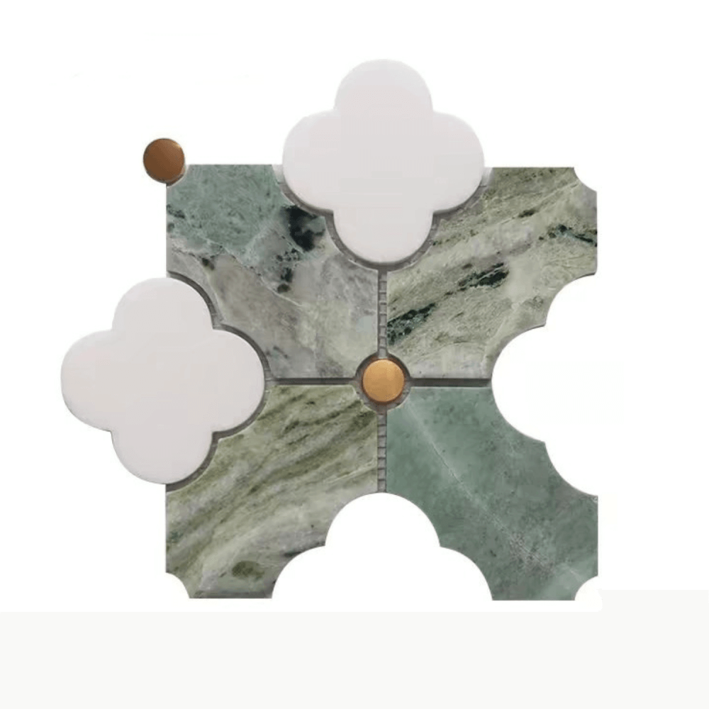 โมเสคหินอ่อน TIMELESS TILES รุ่น MAJESTIC FLORAL 20X20 ซม. สีเขียวอ่อน JADE GREEN_0