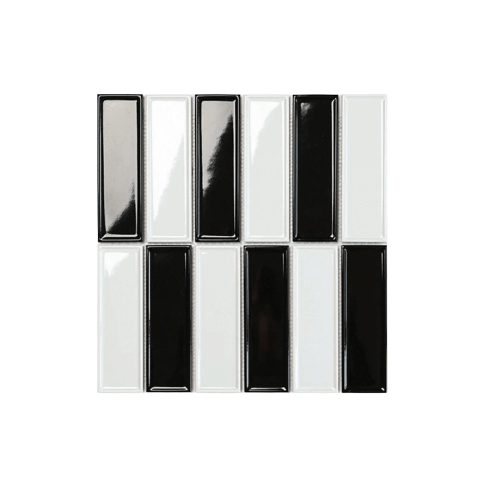 โมเสค TIMELESS TILES รุ่น BAR 29.3X28.5 ซม. สีขาวดำ ผิวเงา_0