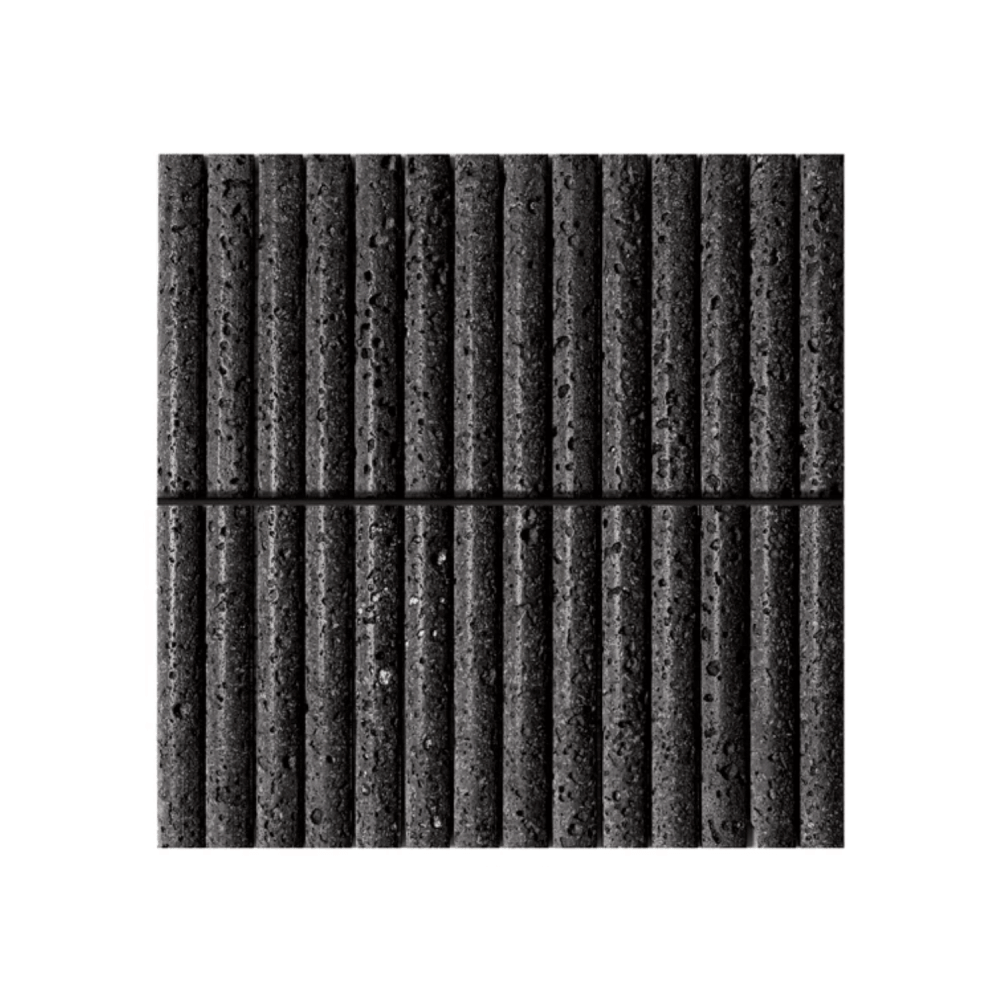 โมเสคหินธรรมชาติ TIMELESS TILES รุ่น LUNE 30.5X30 ซม. หินภูเขาไฟ สีดำ โมเสกแท่งทรงโค้งครึ่งวงกลม_0