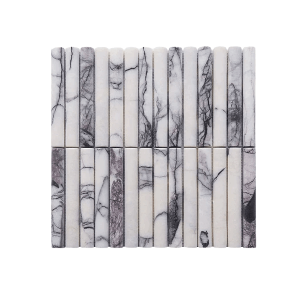 โมเสคหินอ่อน TIMELESS TILES รุ่น LUNE 30.5X30 ซม. สีขาว CARARA WHITE โมเสกแท่งทรงโค้งครึ่งวงกลม_0