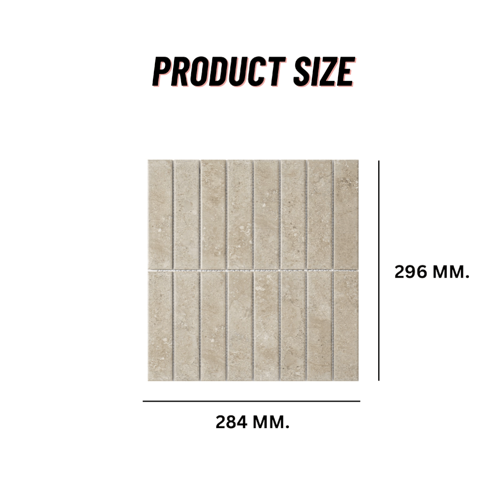 โมเสคเซรามิค TIMELESS TILES รุ่น RAWRY 28.4X29.6 ซม. สีเบจ PERFECT BEIGE สไตล์ลอฟต์_1
