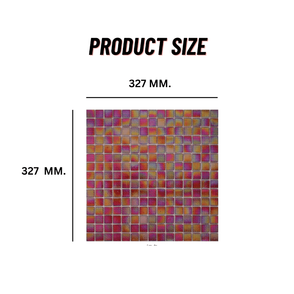 โมเสค TIMELESS TILES รุ่น POP HOLOGRAM 32.7 X 32.7 ซม. สีแดง ผิวเงา_1