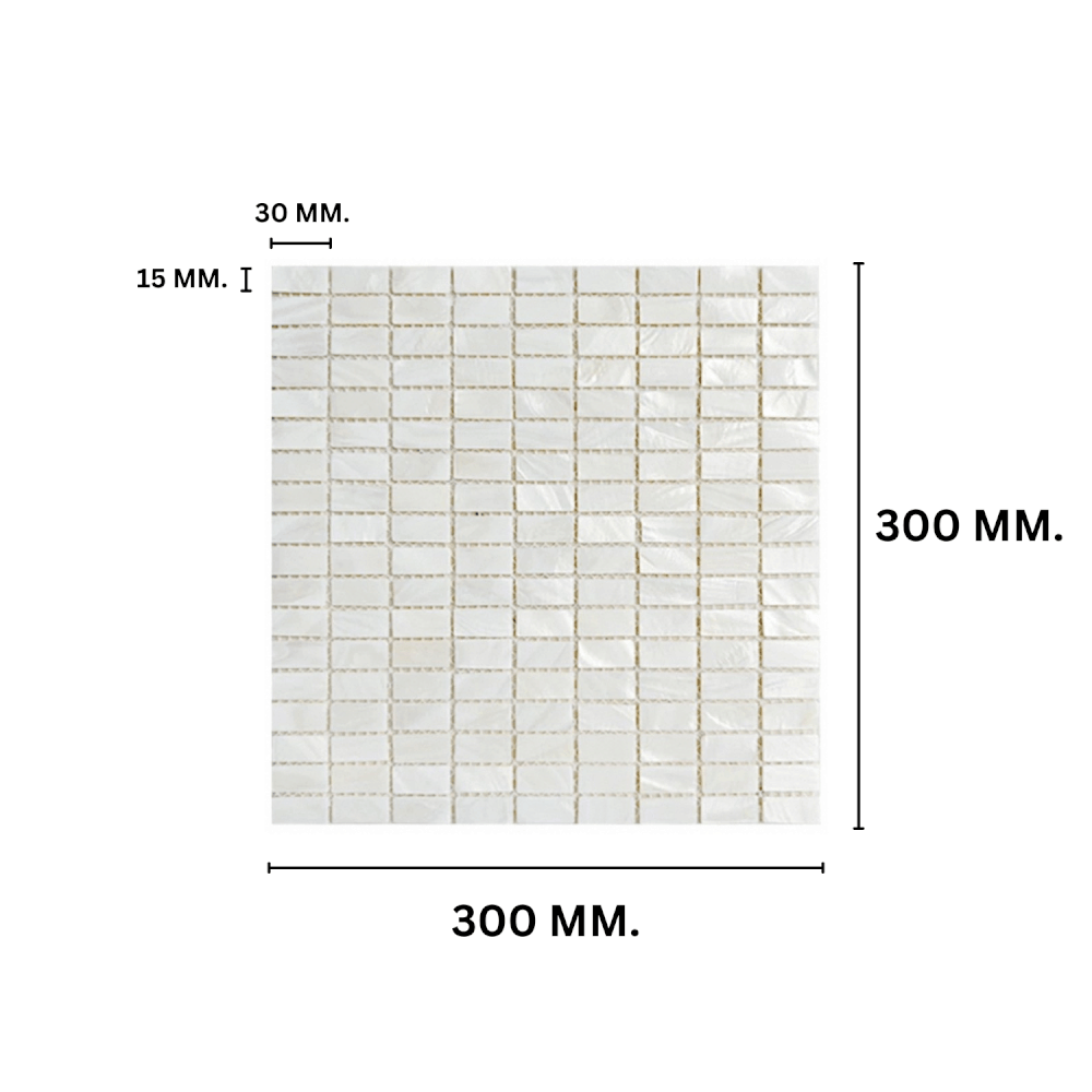 โมเสคเปลือกหอย TIMELESS TILES รุ่น PEARL SEASHELL MOSAIC 30 X 30 ซม. สีขาว IVORY WHITE ทรงสี่เหลี่ยมพื้นผ้า ผิวเงา_1