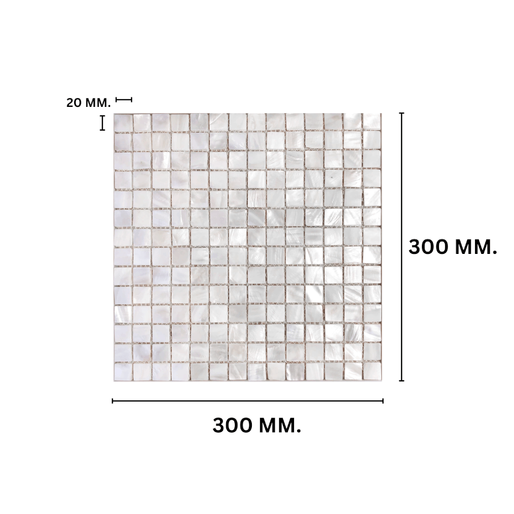 โมเสคเปลือกหอย TIMELESS TILES รุ่น PEARL SEASHELL MOSAIC 30 X 30 ซม. สีขาว IVORY WHITE ทรงสี่เหลี่ยมจัตุรัส ผิวเงา_1