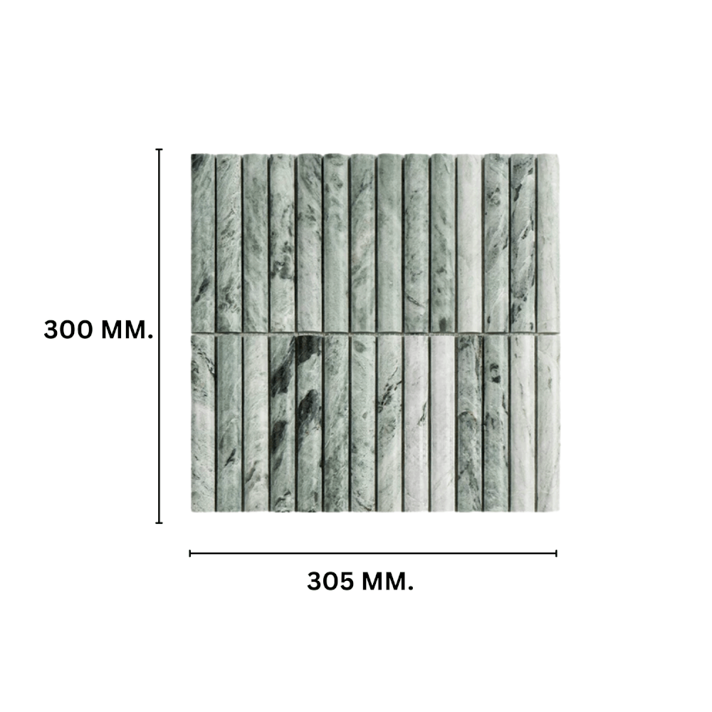 โมเสคหินธรรมชาติ TIMELESS TILES รุ่น LUNE 30.5X30 ซม. สีเขียว EMERALD GREEN โมเสกแท่งทรงโค้งครึ่งวงกลม_1