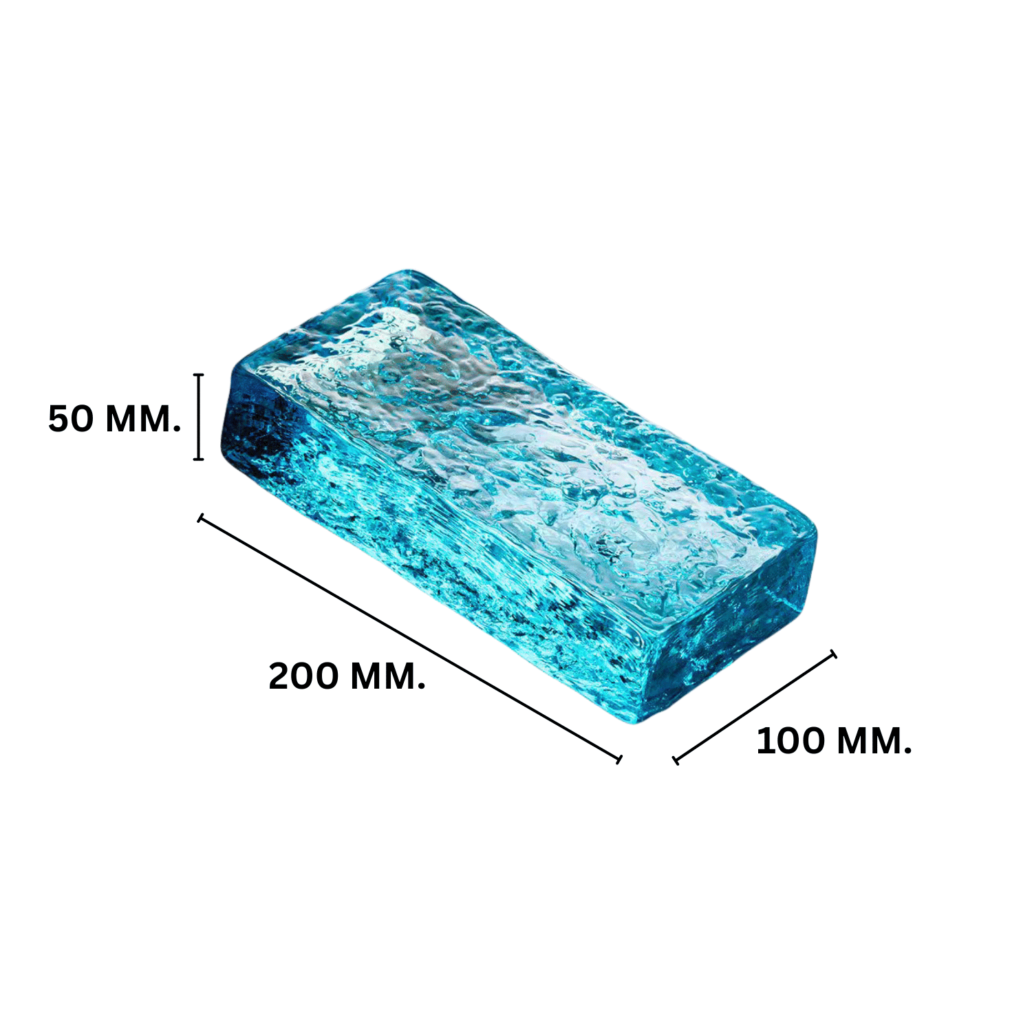 บล็อกแก้ว TIMELESS TILES รุ่น ICE 20X10X5 ซม. สีฟ้าใส TRANSPARENT BLUE