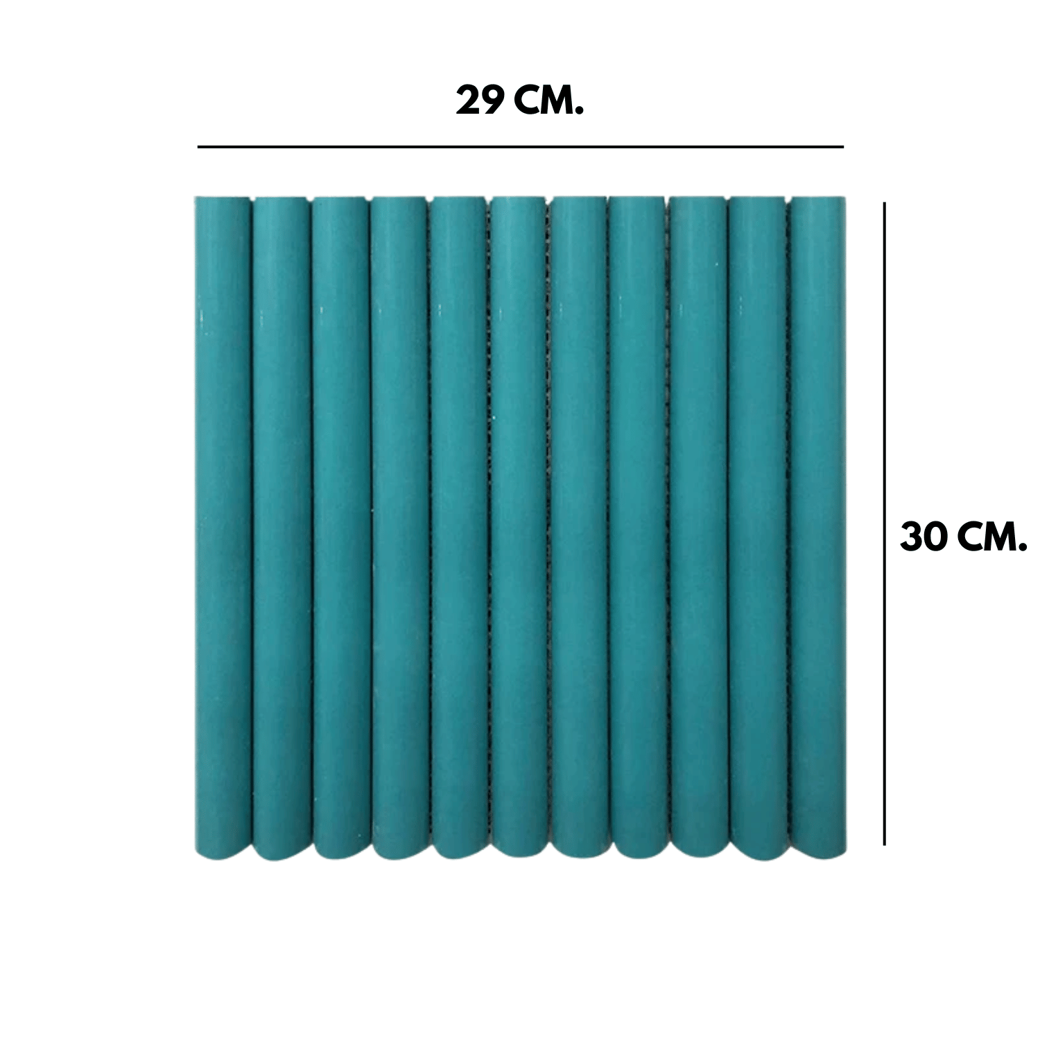 โมเสค TIMELESS TILES รุ่น LONN 29X30 ซม. สีฟ้าอมเขียว BOLD TURQUOISE BLUE โมเสกแท่งทรงโค้งครึ่งวงกลม_1
