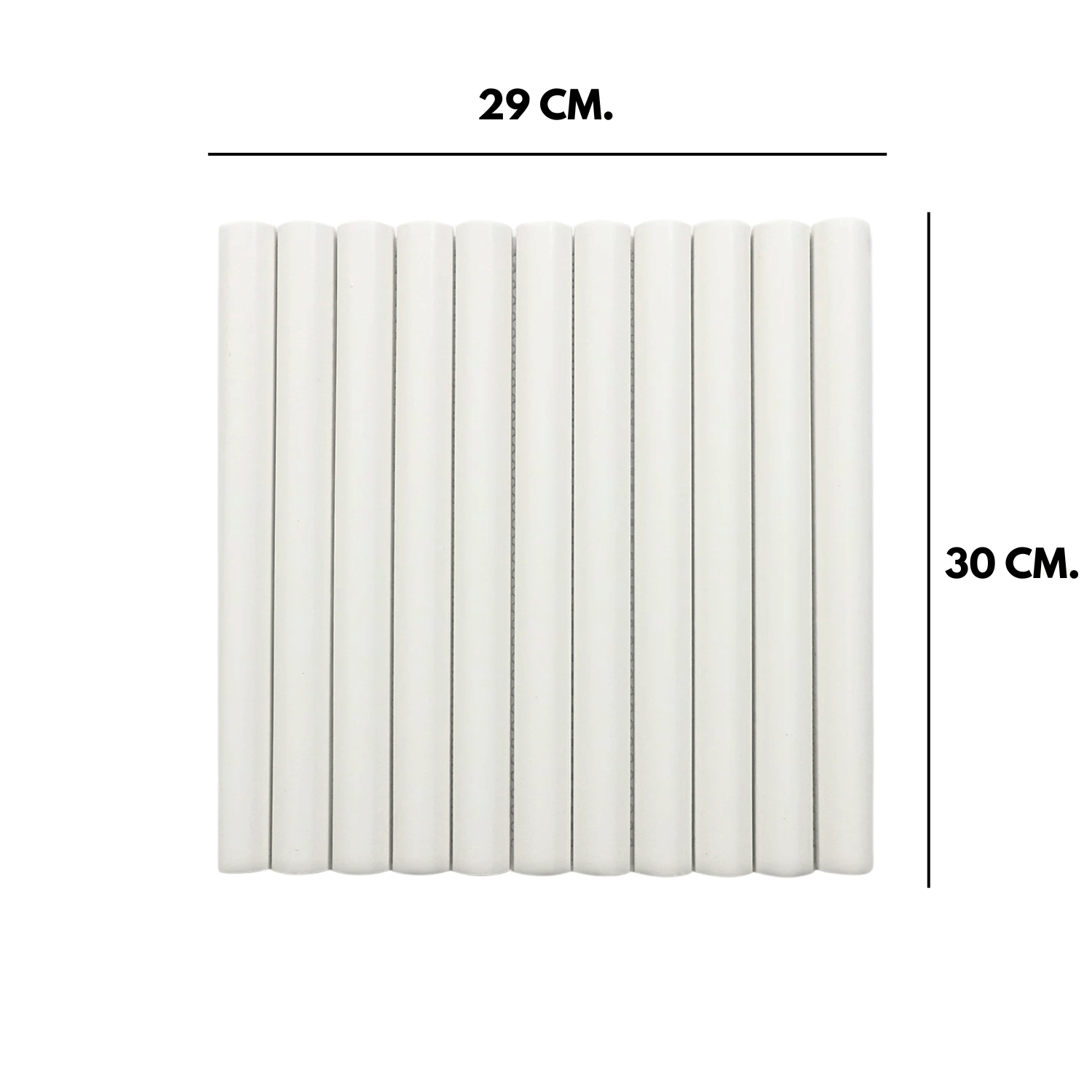 โมเสค TIMELESS TILES รุ่น LONN 29X30 ซม. สีขาว WHITE โมเสคแท่งทรงโค้งครึ่งวงกลม_1