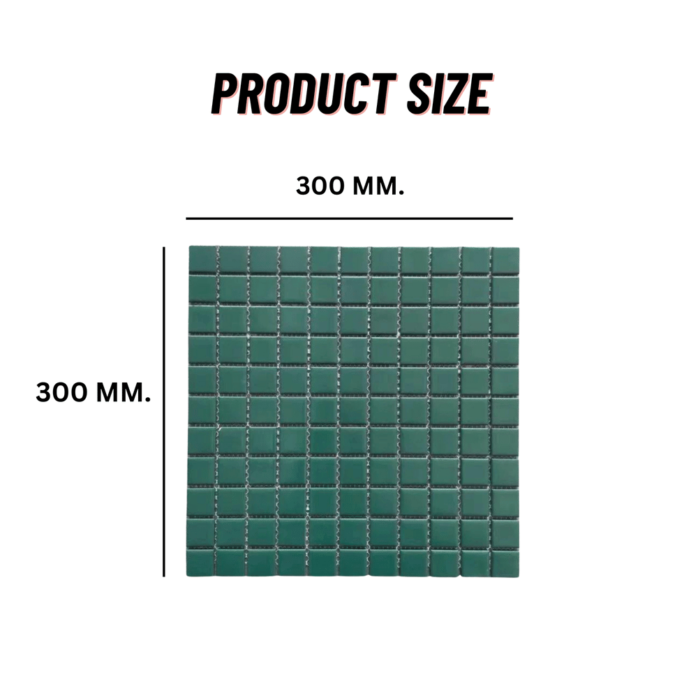 โมเสค TIMELESS TILES รุ่น CLASSIC SQUARE 25 ขนาด 30X30 ซม. สีเขียวเข้ม ผิวด้าน MATTE FOREST GREEN โมเสคเซรามิกทรงสี่เหลี่ยมจัตุรัส_1
