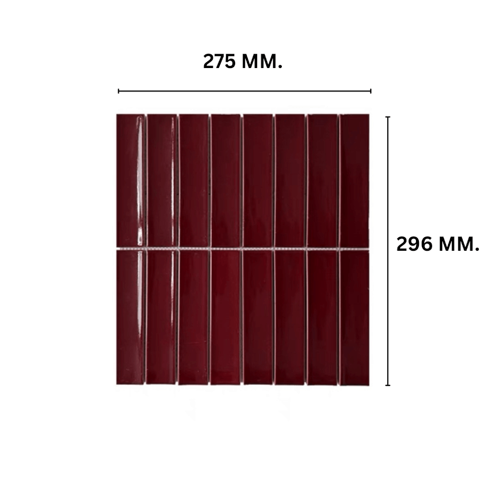 โมเสค TIMELESS TILES รุ่น TIPZY 27.5X29.6 ซม. RED WINE ผิวเงา กระเบื้องผนัง_1