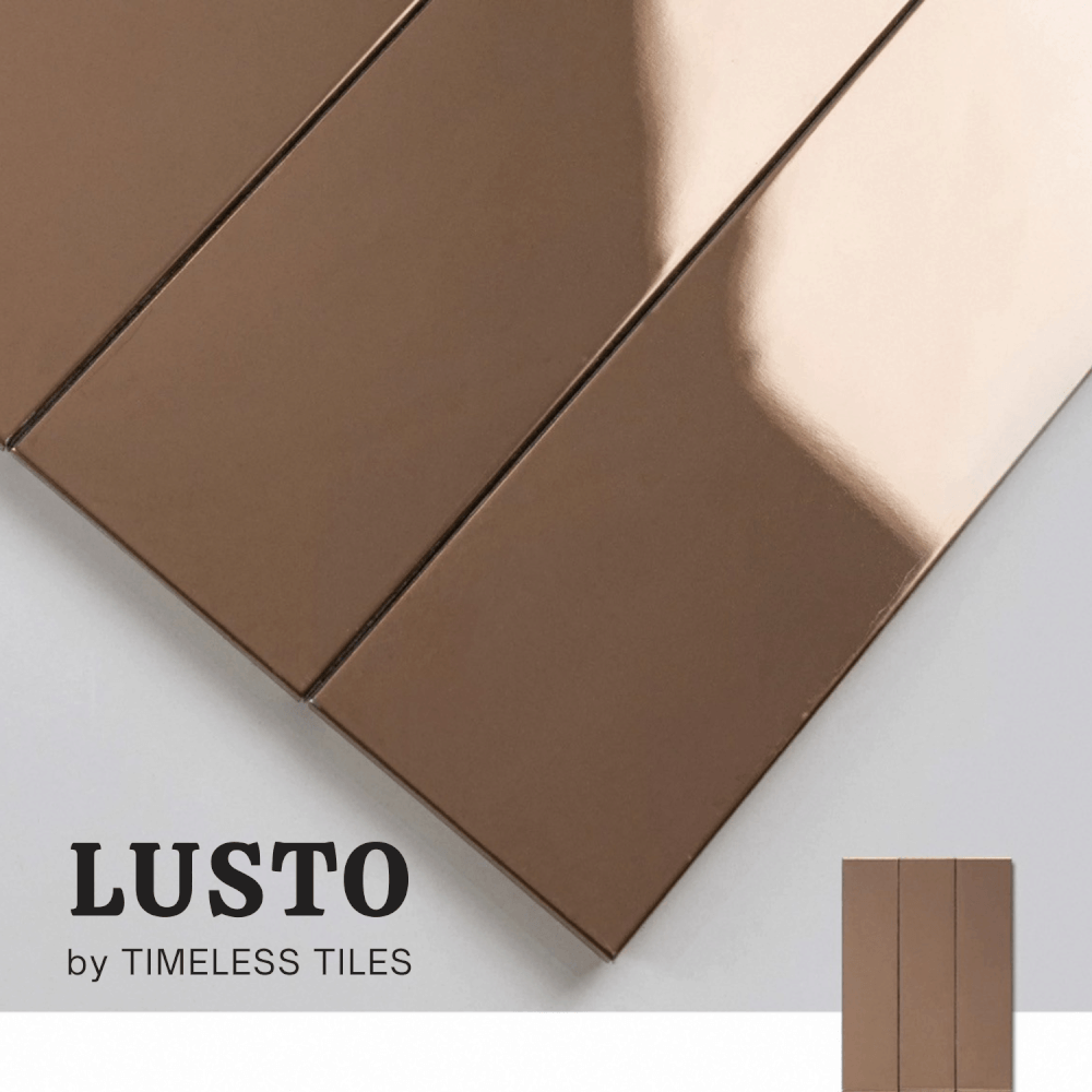 โมเสค TIMELESS TILES รุ่น LUSTO 39.6X14.5 ซม. สีทอง ROSE GOLD ผิวเงา สเตนเลสมิลเลอร์_2
