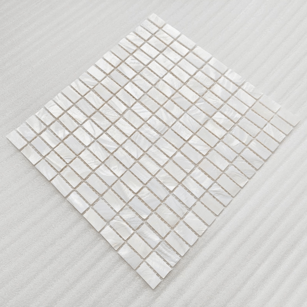 โมเสคเปลือกหอย TIMELESS TILES รุ่น PEARL SEASHELL MOSAIC 30 X 30 ซม. สีขาว IVORY WHITE ทรงสี่เหลี่ยมพื้นผ้า ผิวเงา_3