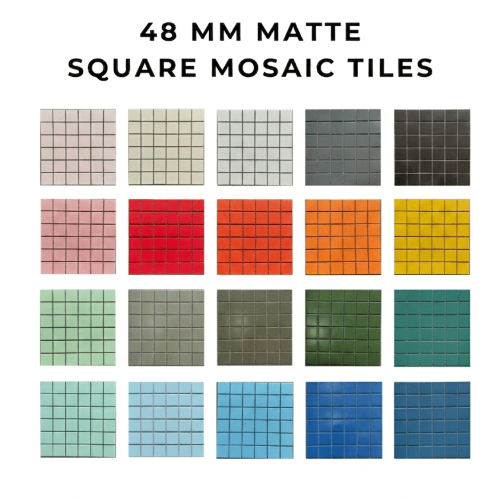 โมเสค TIMELESS TILES รุ่น CLASSIC SQUARE 48 ขนาด 30X30 ซม. สีน้ำเงิน ผิวเงา GLOSS MIDNIGHT BLUE โมเสคเซรามิกทรงสี่เหลี่ยมจัตุรัส