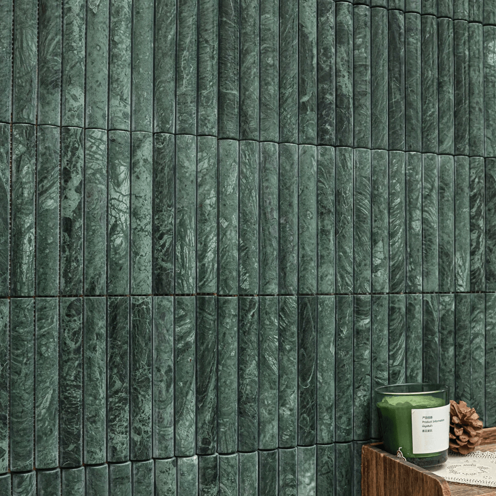 โมเสคหินธรรมชาติ TIMELESS TILES รุ่น LUNE 30.5X30 ซม. สีเขียว FLORAL GREEN โมเสกแท่งทรงโค้งครึ่งวงกลม_5