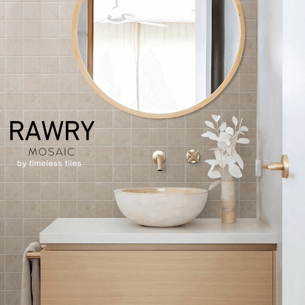 โมเสคเซรามิค TIMELESS TILES รุ่น RAWRY 30X30 ซม. สีเบจ PERFECT BEIGE สไตล์ลอฟต์_7
