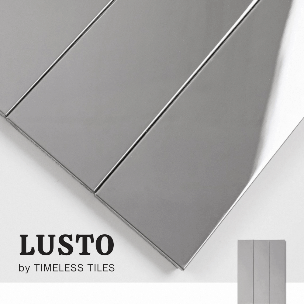 โมเสค TIMELESS TILES รุ่น LUSTO 39.6X14.5 ซม. สี SILVER ผิวเงามิลเลอร์_6