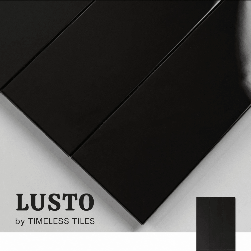 โมเสค TIMELESS TILES รุ่น LUSTO 39.6X14.5 ซม. สีดำ BLACK ผิวเงา สเตนเลสมิลเลอร์_6