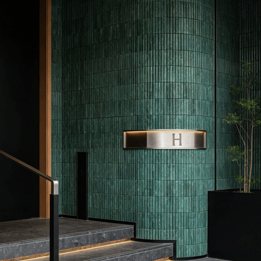 โมเสคหินธรรมชาติ TIMELESS TILES รุ่น LUNE 30.5X30 ซม. สีเขียว FLORAL GREEN โมเสกแท่งทรงโค้งครึ่งวงกลม_6