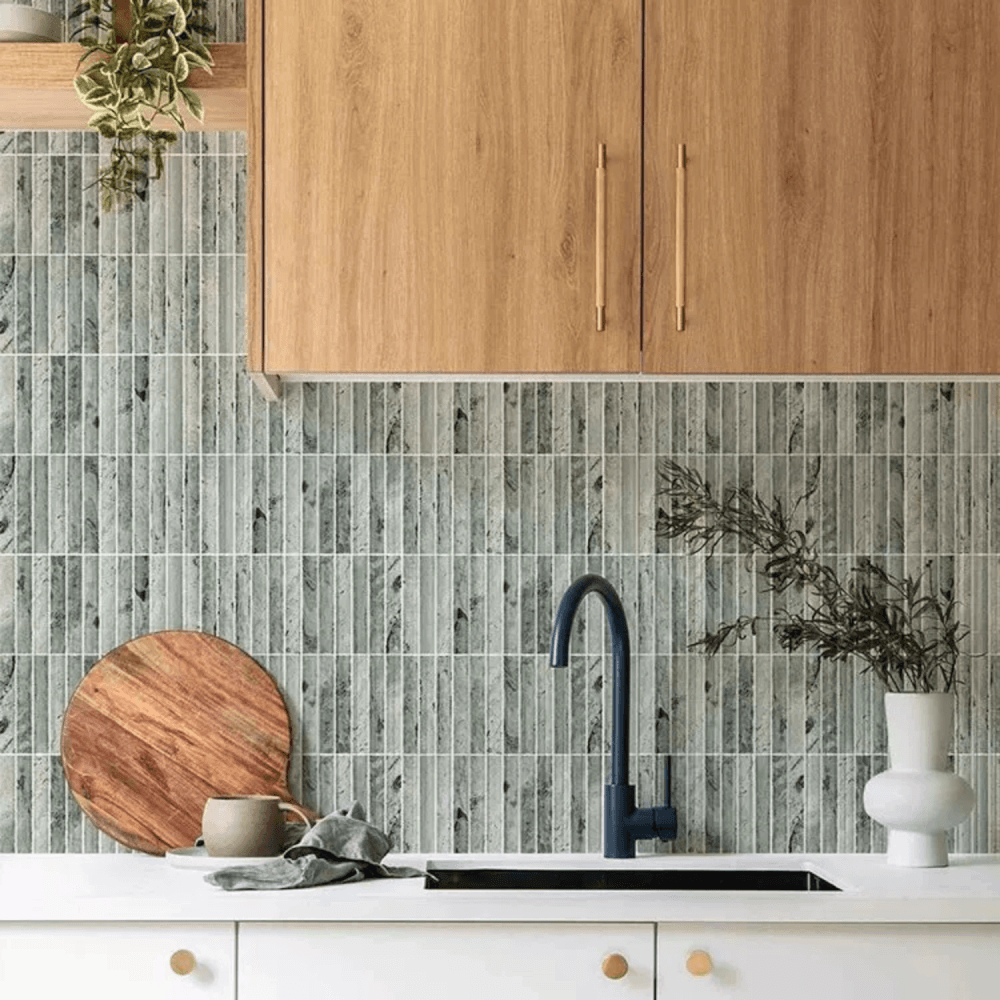 โมเสคหินธรรมชาติ TIMELESS TILES รุ่น LUNE 30.5X30 ซม. สีเขียว EMERALD GREEN โมเสกแท่งทรงโค้งครึ่งวงกลม_6