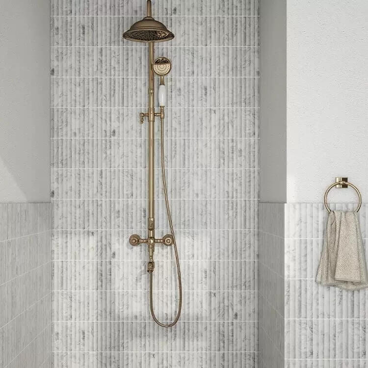 โมเสคหินอ่อน TIMELESS TILES รุ่น LUNE 30.5X30 ซม. สีขาว CARARA WHITE โมเสกแท่งทรงโค้งครึ่งวงกลม_5