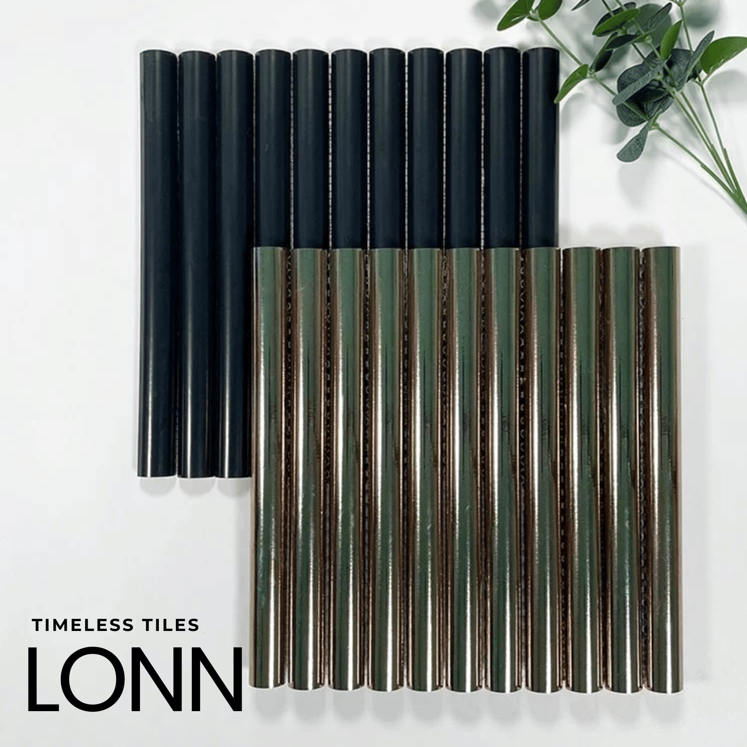 โมเสค TIMELESS TILES รุ่น LONN 29X30 ซม. สีดำ BLACK โมเสคแท่งทรงโค้งครึ่งวงกลม_5