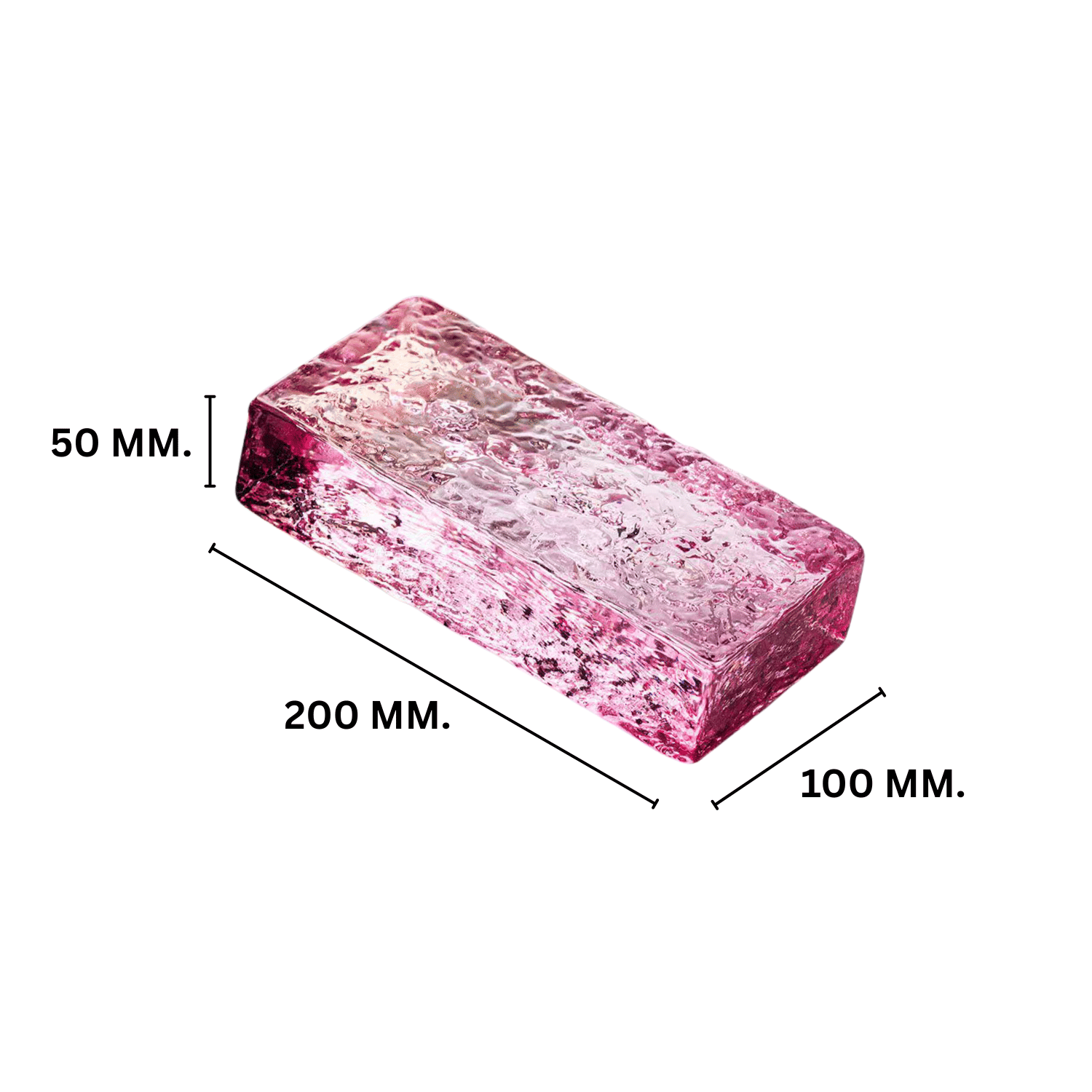 บล็อกแก้ว TIMELESS TILES รุ่น ICE 20X10X5 ซม. สีชมพูใส TRANSPARENT PINK_1