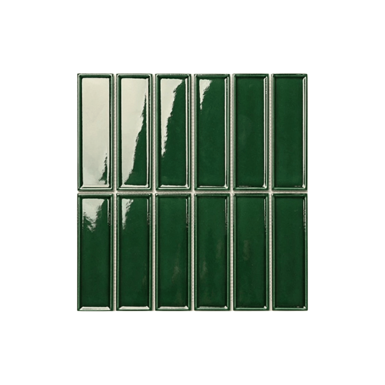 โมเสค TIMELESS TILES รุ่น BAR 29.3X28.5 ซม. สีเขียวเข้ม DARK GREEN ผิวเงา_0