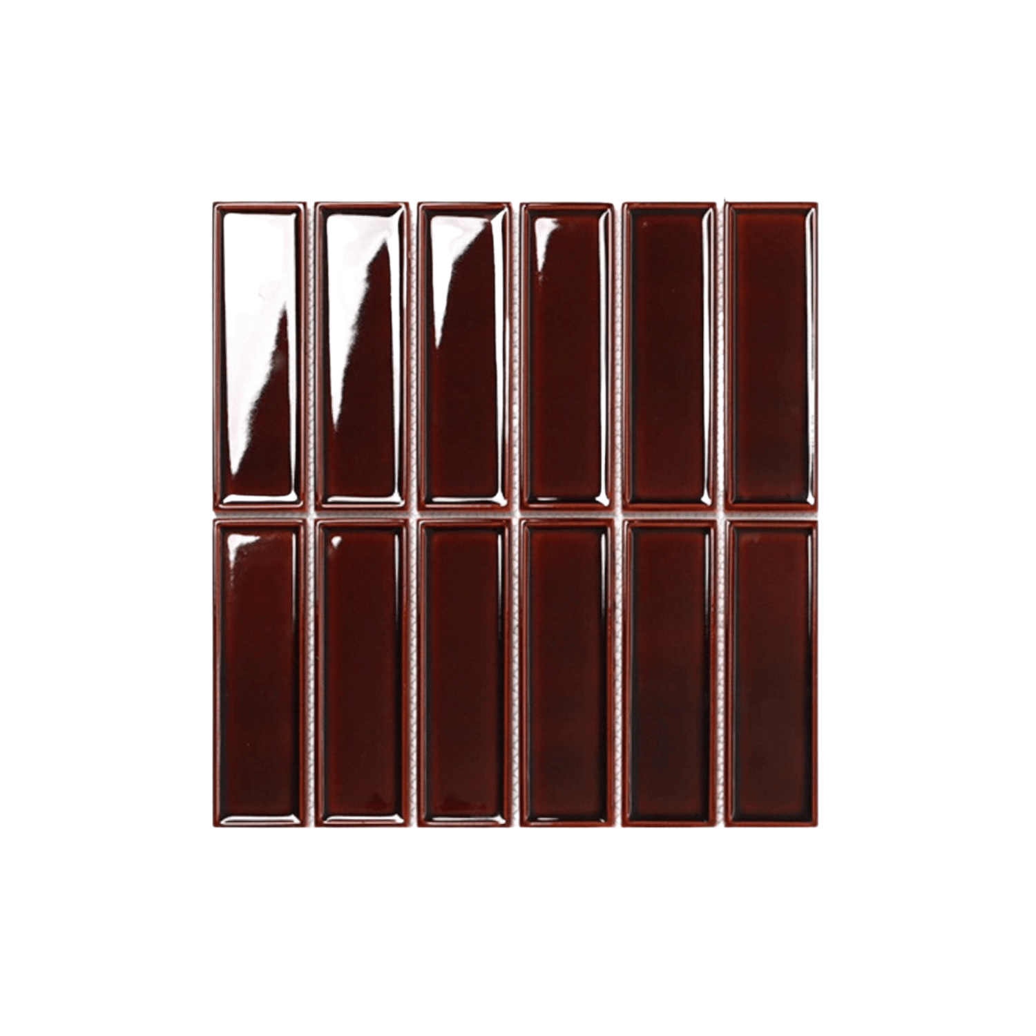 โมเสค TIMELESS TILES รุ่น BAR 29.3X28.5 ซม. สีแดงเข้ม DARK RED ผิวเงา_0