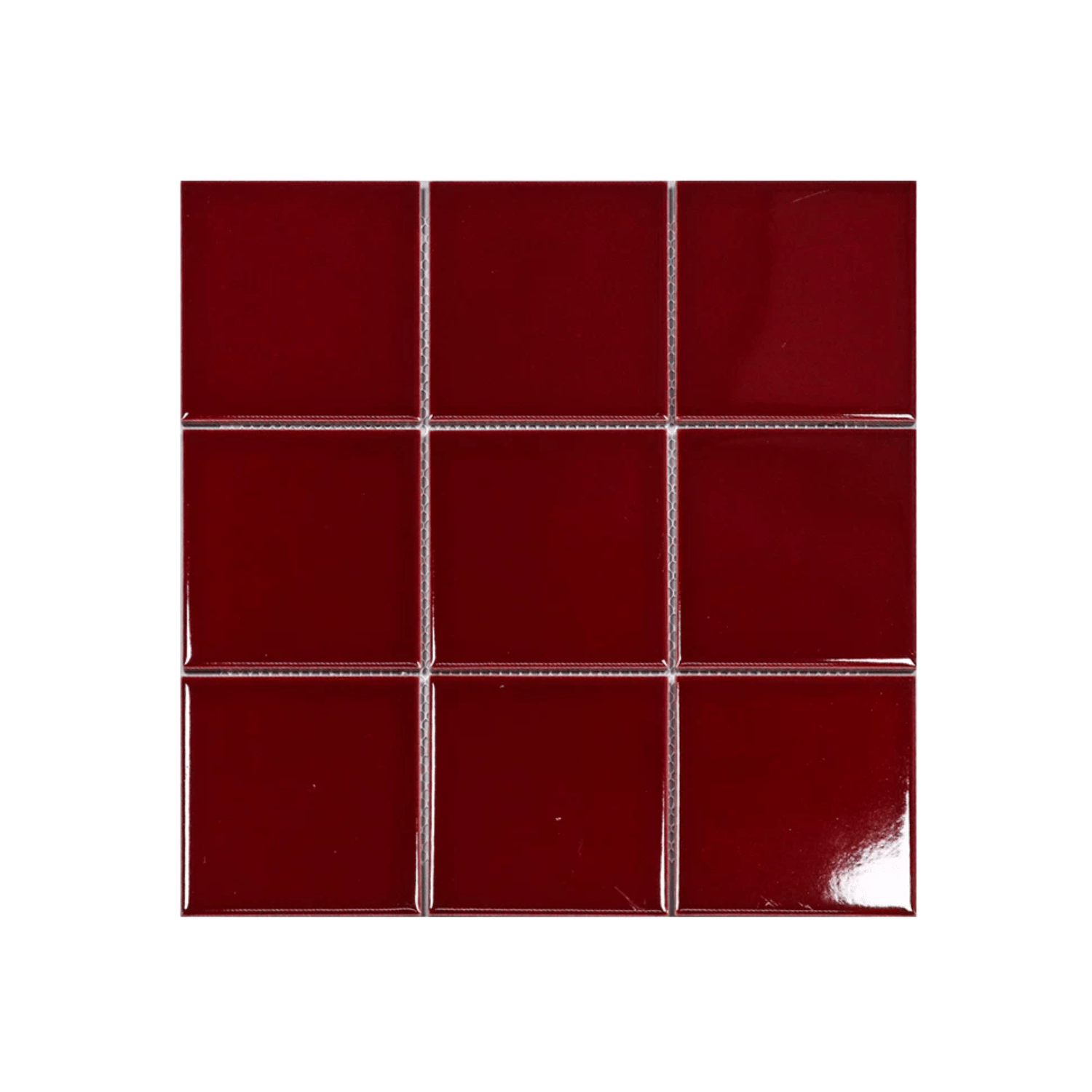 โมเสค TIMELESS TILES รุ่น 3X3 SQUARE MOSAIC TILES ขนาด 30X30 ซม. สีแดงไวน์ ผิวเงา_0