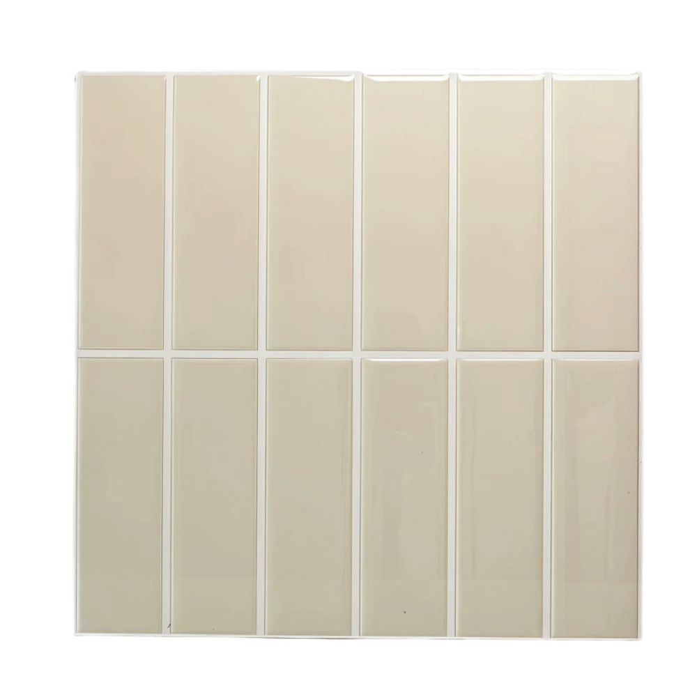 วอลเปเปอร์ลายโมเสค 3D มีกาวในตัว TIMELESS TILES ผิวเงา สีเบจ (ราคา/10แผ่น)_0