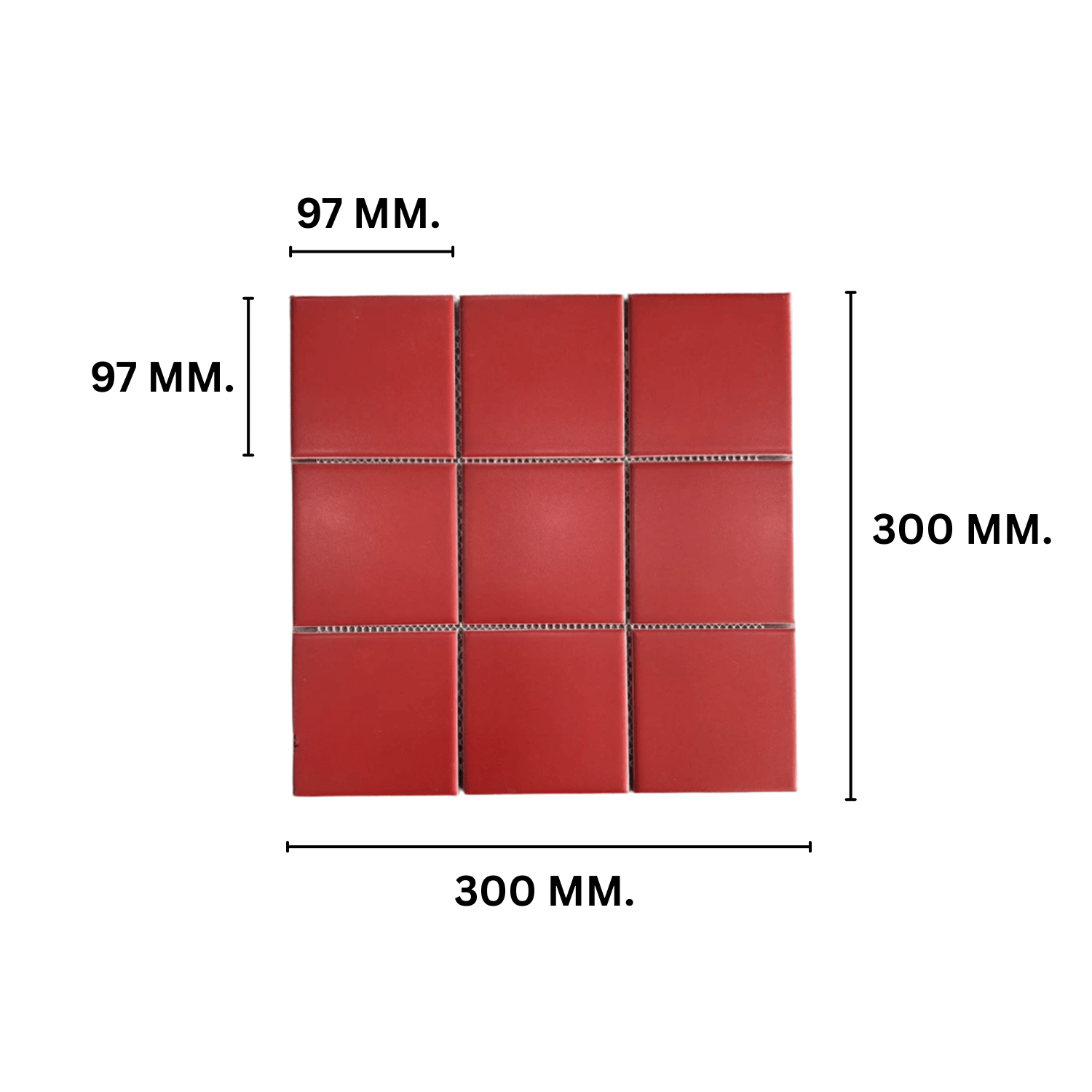 โมเสค TIMELESS TILES รุ่น 3X3 SQUARE MOSAIC TILES ขนาด 30X30 ซม. สีแดงเข้ม ผิวด้าน MATTE RED WINE_1