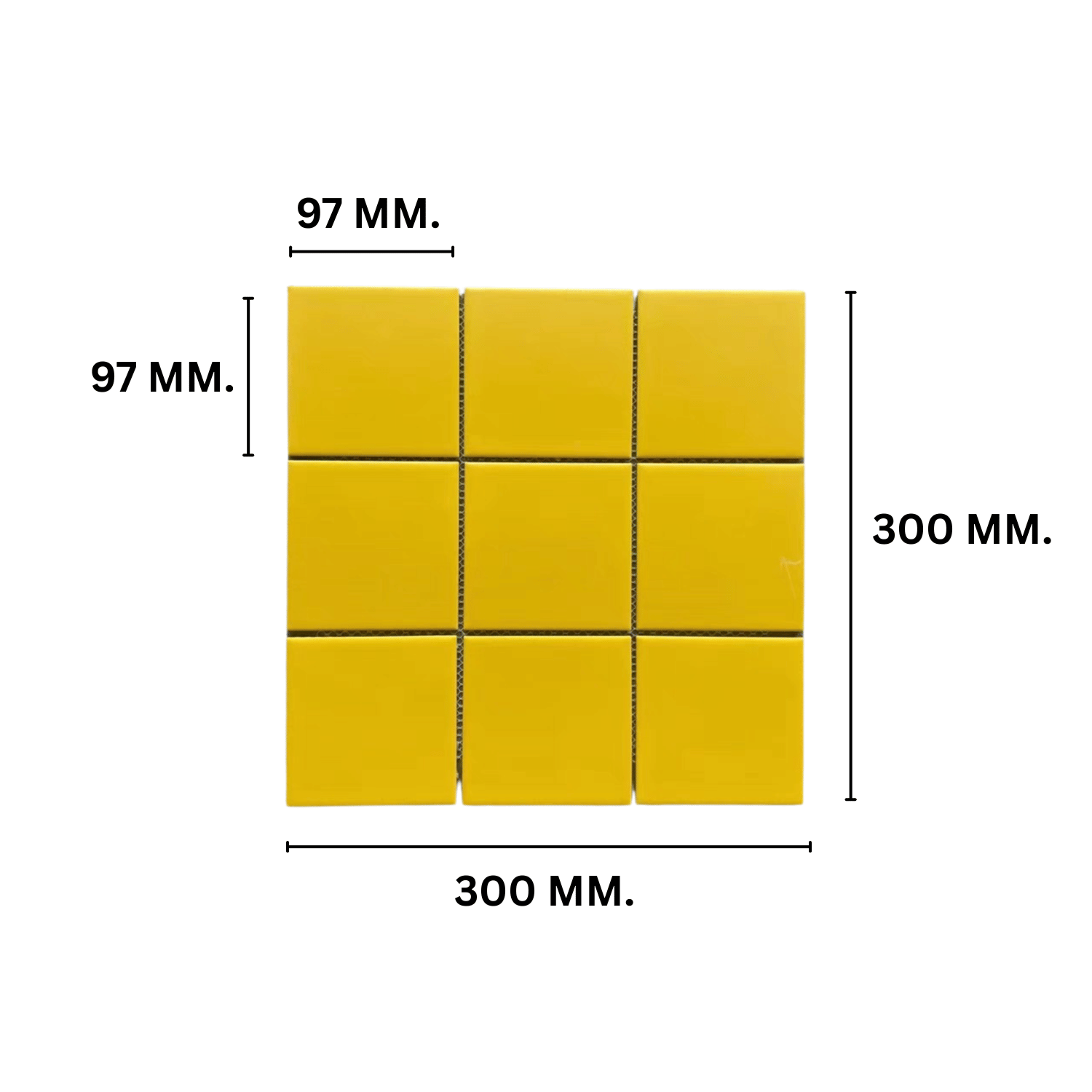 โมเสค TIMELESS TILES รุ่น 3X3 SQUARE MOSAIC TILES ขนาด 30X30 ซม. สีเหลือง ผิวด้าน MATTE YELLOW_1