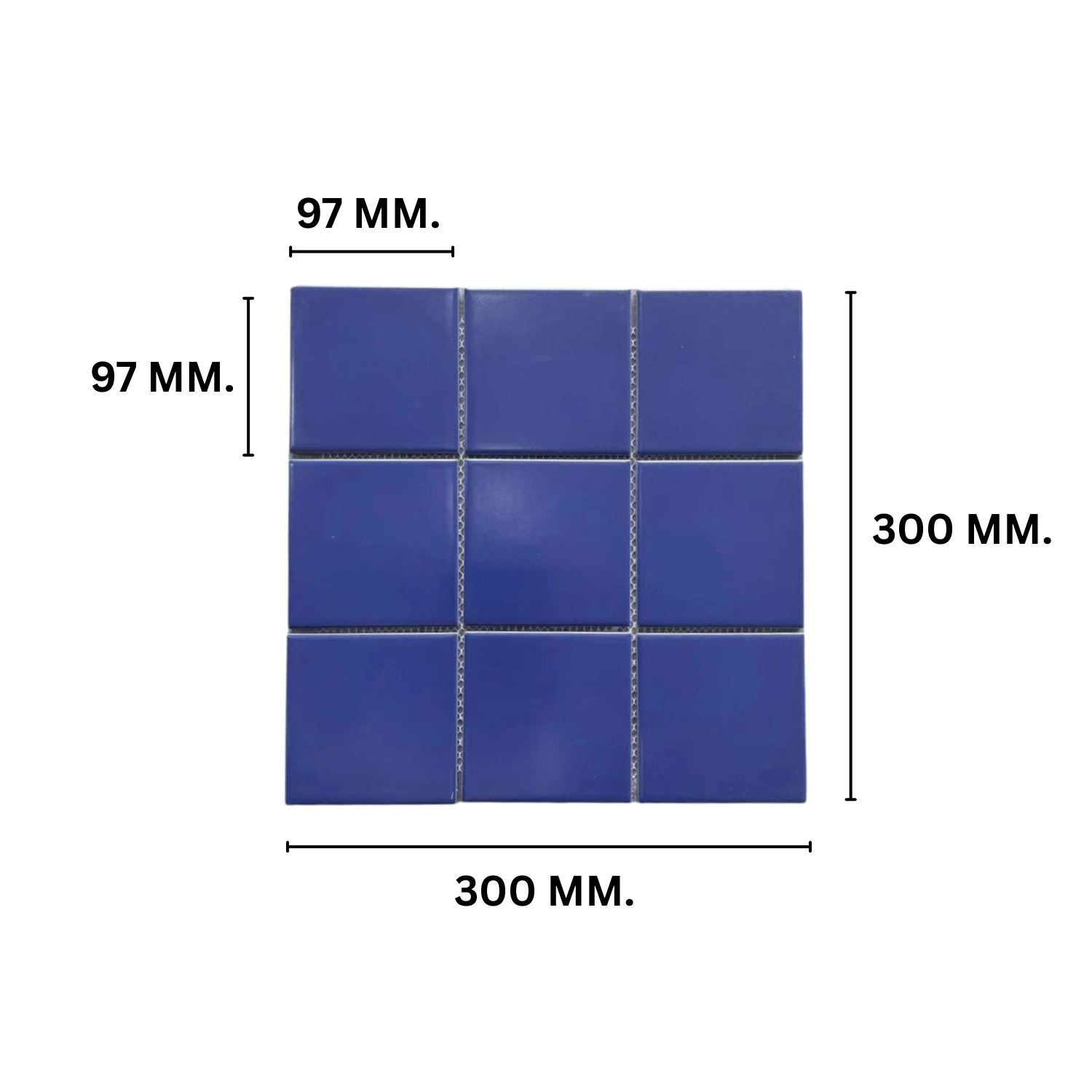 โมเสค TIMELESS TILES รุ่น 3X3 SQUARE MOSAIC TILES ขนาด 30X30 ซม. สีน้ำเงิน ผิวด้าน_1