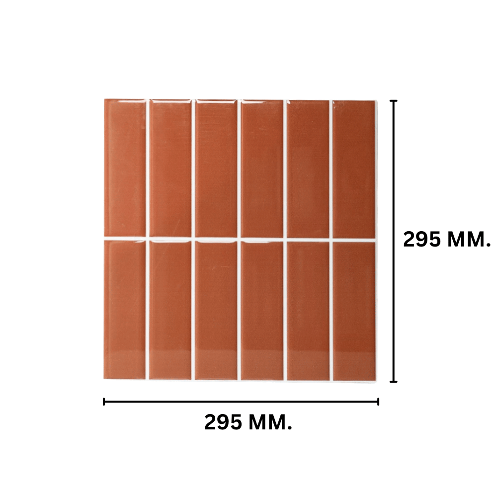 วอลเปเปอร์ลายโมเสค 3D มีกาวในตัว TIMELESS TILES ผิวเงา สีน้ำตาล (ราคา/10แผ่น)_1