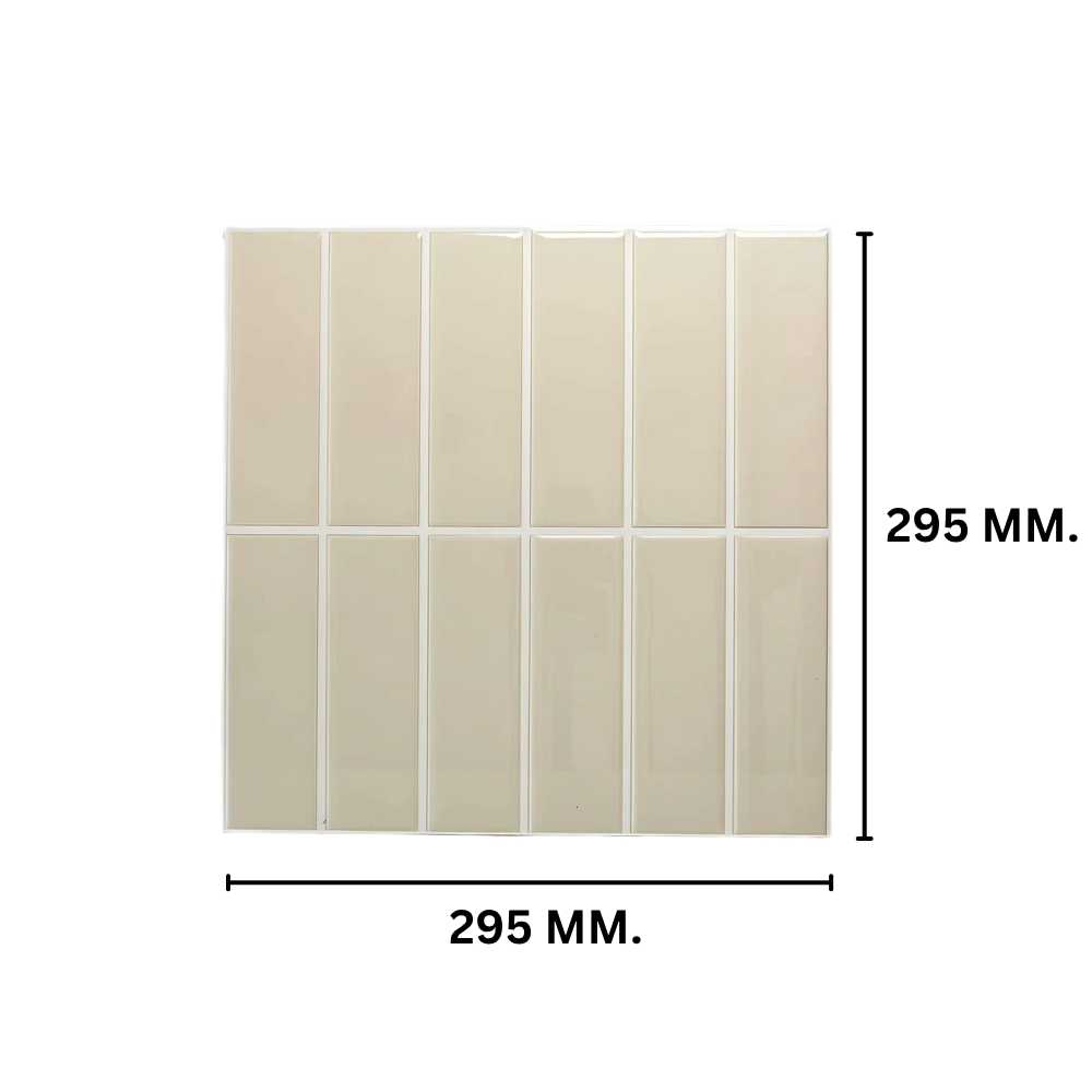 วอลเปเปอร์ลายโมเสค 3D มีกาวในตัว TIMELESS TILES ผิวเงา สีเบจ (ราคา/10แผ่น)_1