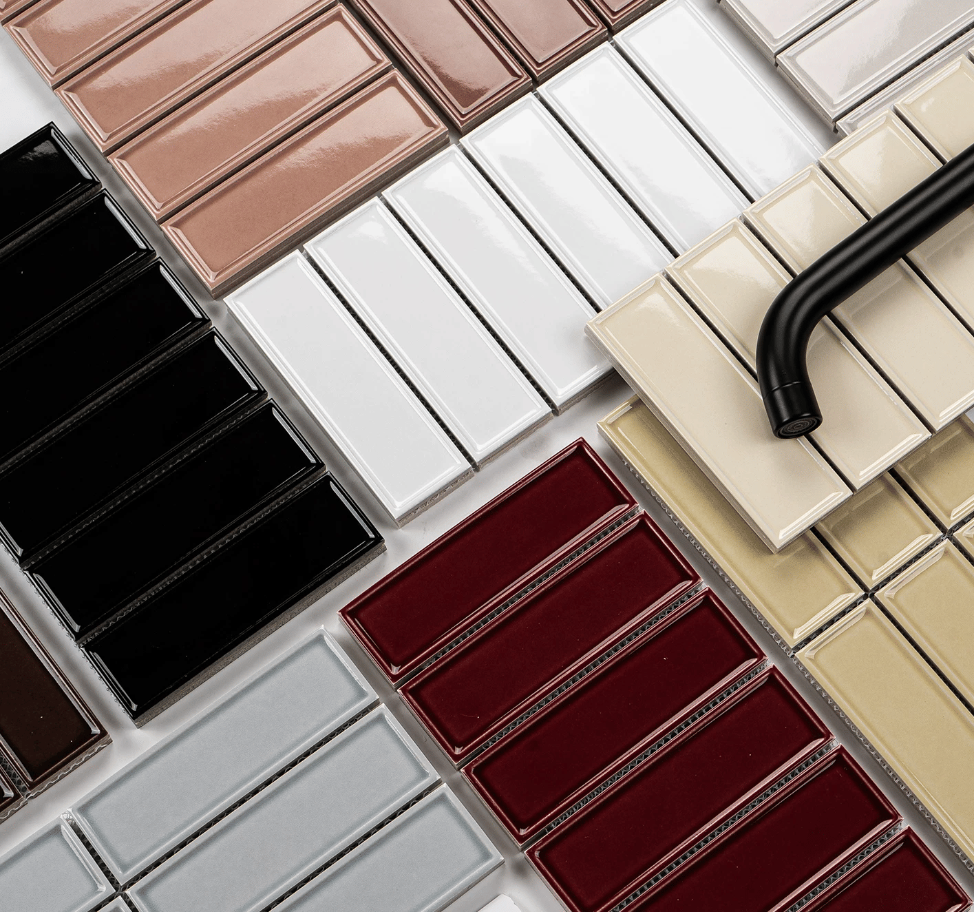 โมเสค TIMELESS TILES รุ่น BAR 29.3X28.5 ซม. สีแดงเข้ม DARK RED ผิวเงา_4