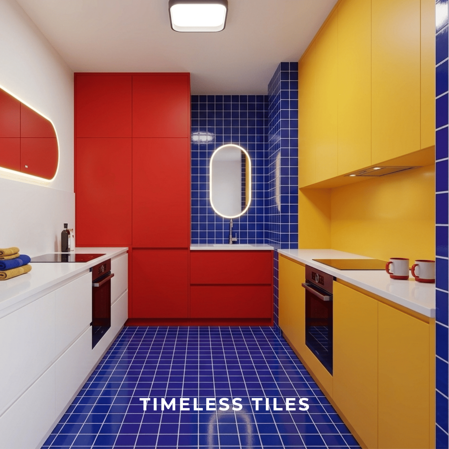 โมเสค TIMELESS TILES รุ่น 3X3 SQUARE MOSAIC TILES ขนาด 30X30 ซม. สีน้ำเงิน ผิวเงา_4