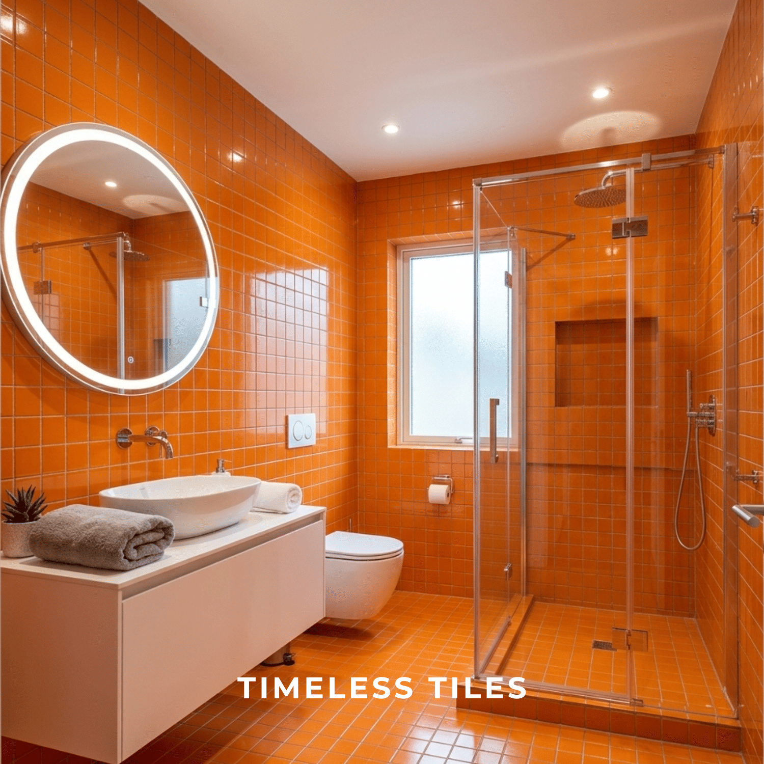 โมเสค TIMELESS TILES รุ่น 3X3 SQUARE MOSAIC TILES ขนาด 30X30 ซม. สีส้ม ผิวเงา_4