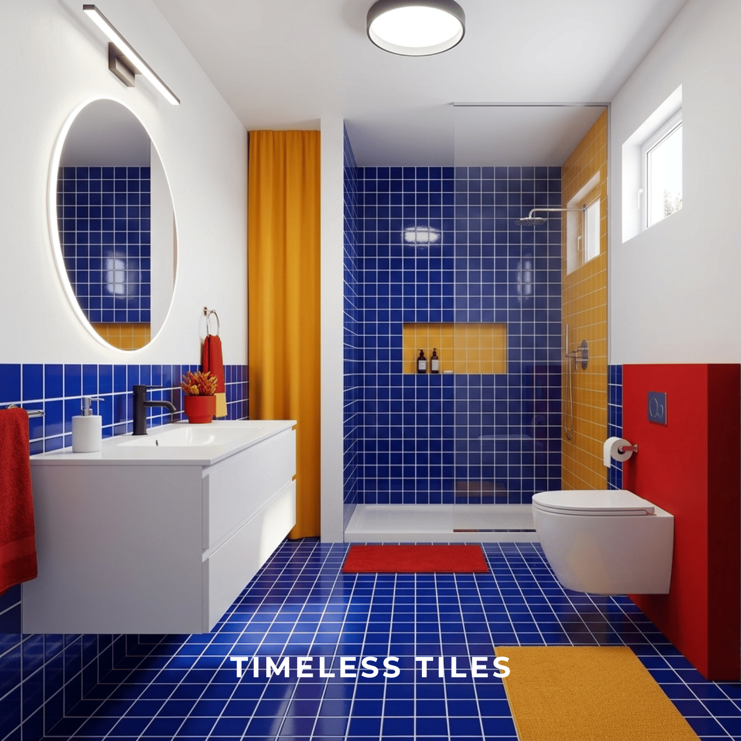 โมเสค TIMELESS TILES รุ่น 3X3 SQUARE MOSAIC TILES ขนาด 30X30 ซม. สีน้ำเงิน ผิวเงา_5