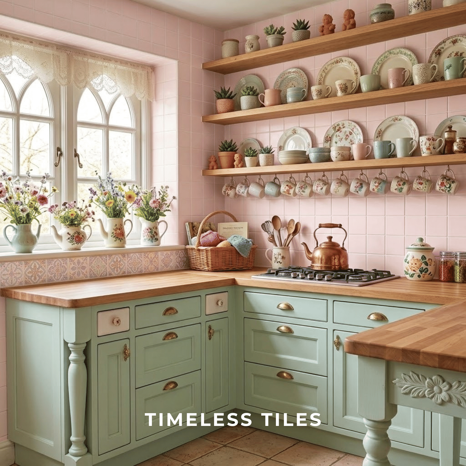 โมเสค TIMELESS TILES รุ่น 3X3 SQUARE MOSAIC TILES ขนาด 30X30 ซม. สีชมพูอ่อน ผิวเงา_5