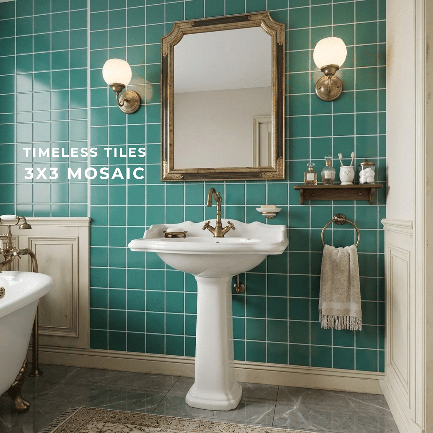 โมเสค TIMELESS TILES รุ่น 3X3 SQUARE MOSAIC TILES ขนาด 30X30 ซม. สีเขียวมอส ผิวเงา_6