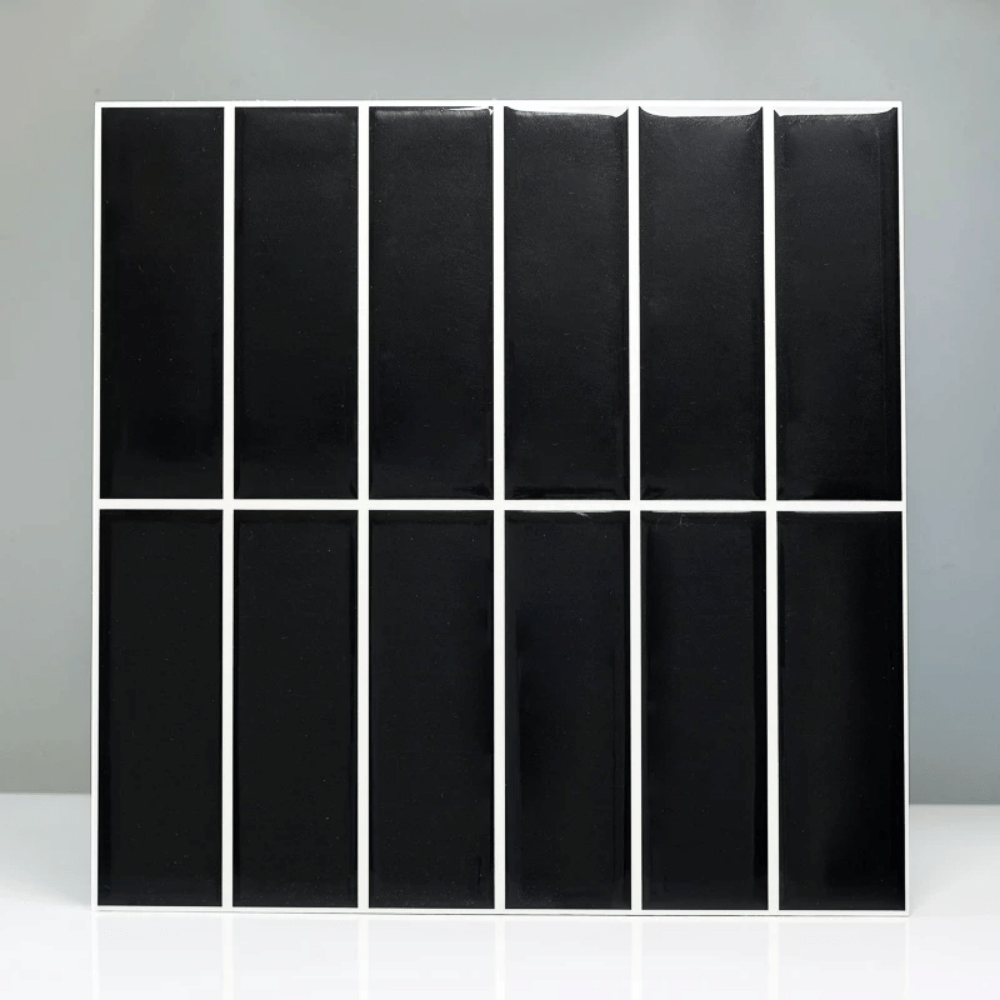 วอลเปเปอร์ลายโมเสค 3D มีกาวในตัว TIMELESS TILES ผิวเงา สีดำ (ราคา/10แผ่น)_8