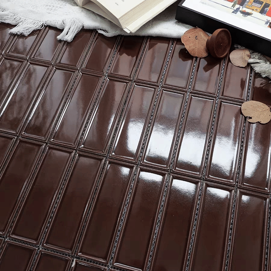 โมเสค TIMELESS TILES รุ่น BAR 29.3X28.5 ซม. สีน้ำตาลเข้ม DARK BROWN ผิวเงา_6